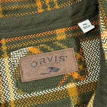 Load image into Gallery viewer, ORVIS Classic Earth Toned Lumberjack Plaid Check Heavy Cotton Long Sleeve Flannel Shirt
