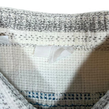 Load image into Gallery viewer, Vintage 90's White Grey Blue Striped Patterned Short Sleeve Flannel Shirt
