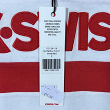 Load image into Gallery viewer, K-Swiss Embroidered Spellout Colour Block Long Sleeve White Red T-Shirt

