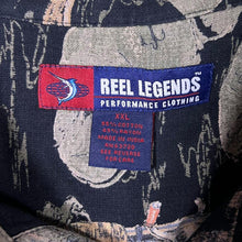 Load image into Gallery viewer, Reel Legends Fishing Outdoors All-Over Print Patterned Short Sleeve Grandad Collared Shirt
