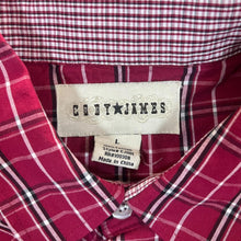 Load image into Gallery viewer, Vintage Cody James Cowboy Western Red Check Popper Button Long Sleeve Shirt
