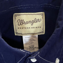 Load image into Gallery viewer, Vintage Wrangler USA Flag Colour Block Cowboy Western Long Sleeve Button-Up Shirt
