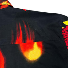 Load image into Gallery viewer, Early 00&#39;s BOSTON Gothic y2k Flaming Fire Dragon All-Over Print Polyester Shirt
