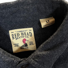 Load image into Gallery viewer, Red Head Classic Dark Grey Cotton Flannel Long Sleeve Shirt
