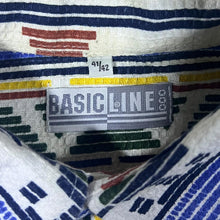 Load image into Gallery viewer, Vintage 90's Basic Line Crazy Abstract Patterned Short Sleeve Cotton Shirt
