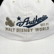 Load image into Gallery viewer, WALT DISNEY WORLD “Authentic” Embroidered Souvenir Spellout Baseball Cap
