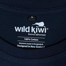 Load image into Gallery viewer, Wild Kiwi NEW ZEALAND &quot;Aotearoa&quot; Embroidered Souvenir Spellout Navy Blue T-Shirt
