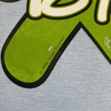 Load image into Gallery viewer, Moto X (2006) Motocross Cartoon Biker Spellout Graphic Blue T-Shirt
