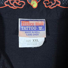 Load image into Gallery viewer, Early 00&#39;s Ice Blue Tattoo Y2K Gothic Dragon Print Short Sleeve Shirt
