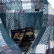 Load image into Gallery viewer, Vintage Haoyun Green Black White Plaid Check Long Sleeve Cotton Flannel Shirt
