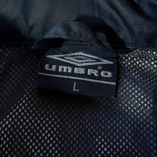 Load image into Gallery viewer, Early 00&#39;s Umbro Mini Logo Navy Blue Lightweight Windbreaker Jacket
