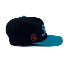 Load image into Gallery viewer, Vintage 90's Sports Specialties NHL SAN JOSE SHARKS Made In Costa Rica Embroidered Ice Hockey Wool Baseball Cap
