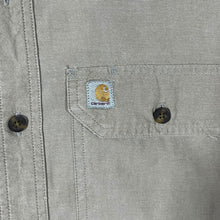 Load image into Gallery viewer, Carhartt &quot;Relaxed Fit&quot; Classic Beige Long Sleeve Button-Up Cotton Shirt
