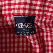 Load image into Gallery viewer, Vintage Desica Cowboy Western Red White Check Popper Short Sleeve Shirt

