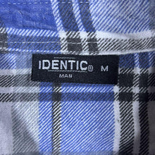 Load image into Gallery viewer, Vintage Identic Blue White Grey Plaid Check Long Sleeve Cotton Flannel Shirt
