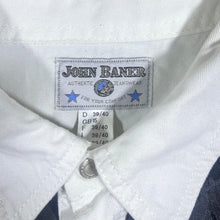 Load image into Gallery viewer, Vintage John Baner Cowboy Western Lace Panel White Cotton Popper Long Sleeve Shirt
