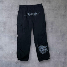 Load image into Gallery viewer, Ed Hardy x Urban Outfitters Y2K Goth Windbreaker Parachute Cargo Pants Bottoms
