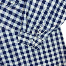Load image into Gallery viewer, Vintage Original Evolution Cowboy Western Blue White Check Pearl Snap Popper Long Sleeve Shirt
