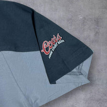 Load image into Gallery viewer, Early 00&#39;s Coors Classic Beer Logo Grey Colour Block Short Sleeve T-Shirt
