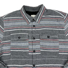 Load image into Gallery viewer, VSTR Blanked Striped Sherpa Teddy Fleece Lined Flannel Over Shirt
