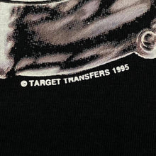 Load image into Gallery viewer, Motorcycle Maniacs (1995) Gothic Biker Skull Spellout Graphic Black T-Shirt
