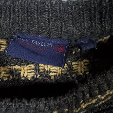 Load image into Gallery viewer, Vintage Nick Taylor Sportswear Grandad Patterned Striped Acrylic Wool Knit Jumper
