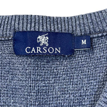 Load image into Gallery viewer, Early 00&#39;s CARSON Classic Grandad Patterned Acrylic Cotton Knit V-Neck Sweater Jumper
