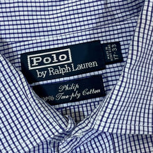 Load image into Gallery viewer, POLO RALPH LAUREN &quot;Philip 100% Two Ply Cotton&quot; Blue Check Long Sleeve Cotton Shirt
