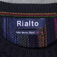 Load image into Gallery viewer, Vintage Rialto Multi Colour Striped Italian Merino Acrylic Knit Sweater Jumper
