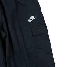 Load image into Gallery viewer, NIKE Classic Black Embroidered Mini Logo Cargo Tracksuit Bottoms
