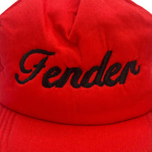 Load image into Gallery viewer, Vintage 90&#39;s FENDER Guitars Embroidered Logo Spellout Trucker Baseball Cap
