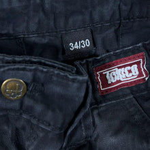 Load image into Gallery viewer, Toxico Classic Faded Black Goth Skater Cargo Trousers Pants
