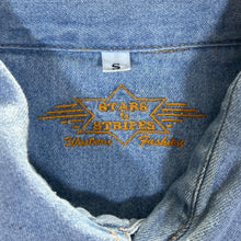 Load image into Gallery viewer, Vintage STARS &amp; STRIPES Cowboy Western Style Long Sleeve Blue Denim Shirt
