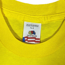 Load image into Gallery viewer, Vintage FRUIT OF THE LOOM Classic Mini Logo Graphic Yellow Single Stitch T-Shirt
