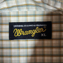 Load image into Gallery viewer, Early 00&#39;s WRANGLER White Khaki Green Plaid Check Long Sleeve Cotton Shirt
