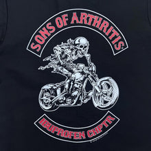 Load image into Gallery viewer, Red Kap &quot;Sons Of Arthritis&quot; Novelty Biker Graphic Short Sleeve Black Work Shirt
