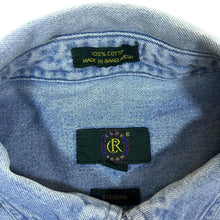 Load image into Gallery viewer, Vintage Club Room Blue Denim Long Sleeve Button-Up Cotton Shirt
