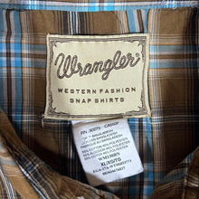 Load image into Gallery viewer, Vintage WRANGLER Western Cowboy Plaid Check Popper Button Short Sleeve Shirt
