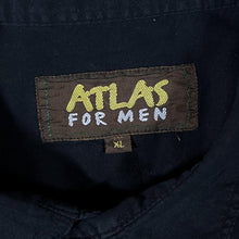 Load image into Gallery viewer, Early 00&#39;s Atlas For Men Cowboy Western Embroidered Native Black Cotton Long Sleeve Shirt
