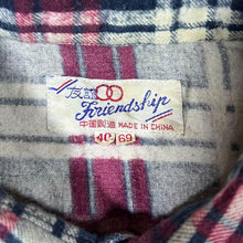 Load image into Gallery viewer, Vintage Friendship Navy Blue Red White Plaid Check Long Sleeve Flannel Shirt
