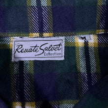 Load image into Gallery viewer, Vintage Renate Solvet Navy Green Plaid Check Long Sleeve Cotton Flannel Shirt
