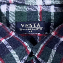 Load image into Gallery viewer, Vintage Vesta Green Black Plaid Check Long Sleeve Cotton Flannel Shirt
