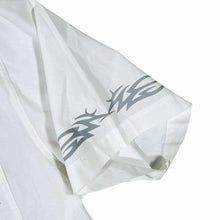 Load image into Gallery viewer, Early 00&#39;s John Baner Gothic Y2K Tribal Patterned White Cotton Short Sleeve Shirt
