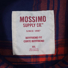 Load image into Gallery viewer, Mossimo Supply Co. "Boyfriend Fit" Navy Red Check Rayon Long Sleeve Shirt
