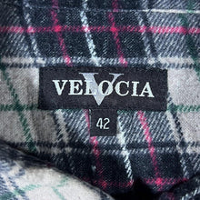 Load image into Gallery viewer, Vintage Velocia Black Grey Green Pink Plaid Check Long Sleeve Cotton Flannel Shirt
