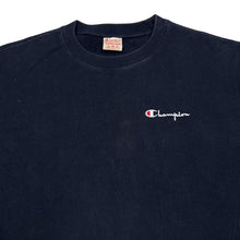 Load image into Gallery viewer, Champion Reverse Weave Embroidered Mini Spellout Logo Navy Blue Sweatshirt
