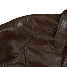 Load image into Gallery viewer, Vintage 90&#39;s REAL LEATHER SHEEP SKIN Classic Distressed Genuine Real Leather Zip Bomber Jacket
