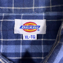 Load image into Gallery viewer, Early 00's Dickies Blue Plaid Check Long Sleeve Popper Flannel Shirt

