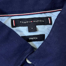 Load image into Gallery viewer, TOMMY HILFIGER &quot;Stretch&quot; Classic Embroidered Mini Logo Navy Blue Long Sleeve Button-Up Shirt
