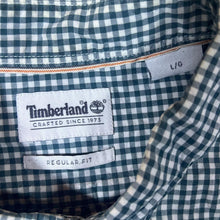 Load image into Gallery viewer, Timberland &quot;Regular Fit&quot; Green White Check Long Sleeve Button-Up Cotton Shirt
